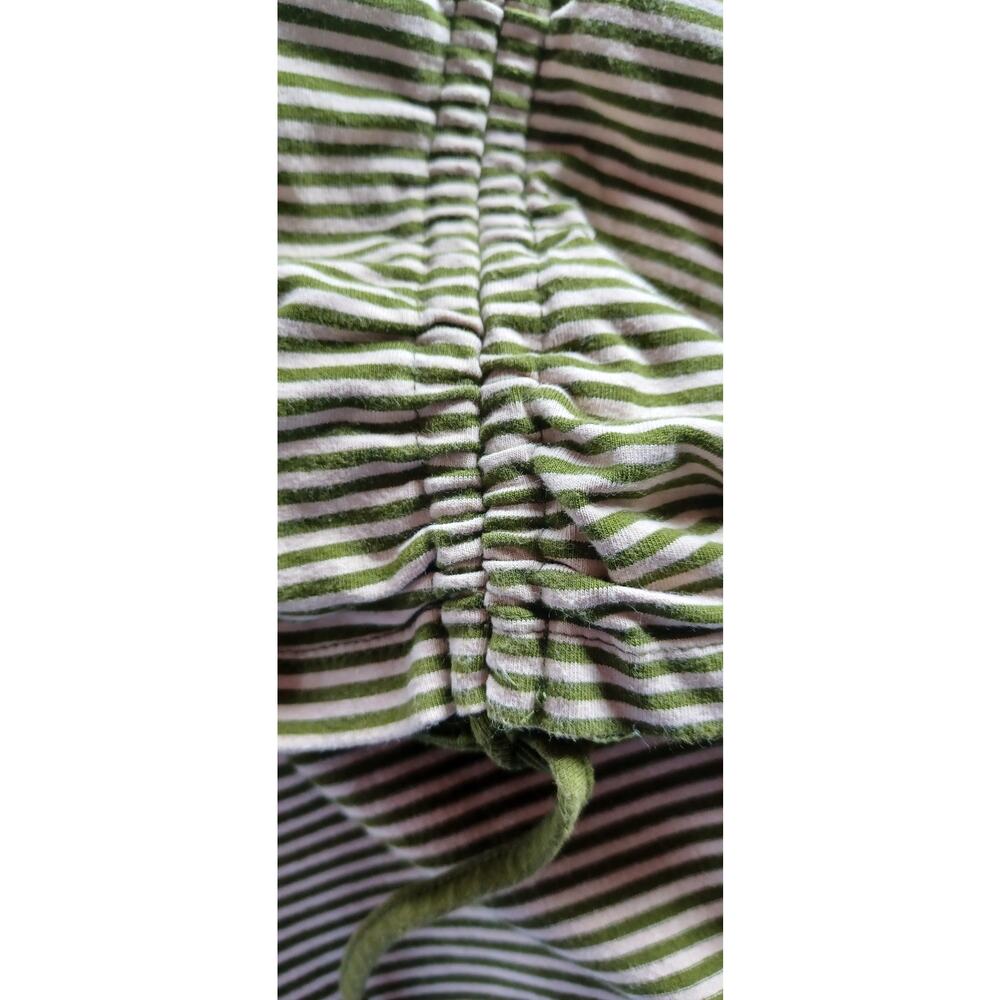 Route 66 Y2K Green Striped Ruched Tank Top Size L Stretch Side Tie Sleeveless - Picture 4 of 8